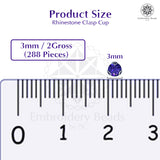 Premium Rhinestone Clasp Cup - 3MM | Purple