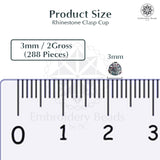 Premium Rhinestone Clasp Cup - 3MM | Black Diamond