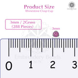 Premium Rhinestone Clasp Cup - 3MM | Rose