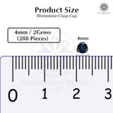 Premium Rhinestone Clasp Cup - 4MM | Black
