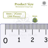 Premium Rhinestone Clasp Cup - 4MM | Light Green