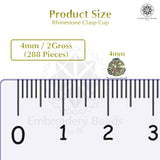Premium Rhinestone Clasp Cup - 4MM | 	Light Yellow