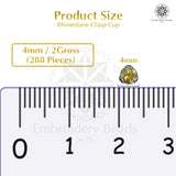 Premium Rhinestone Clasp Cup - 4MM | Golden Amber AB