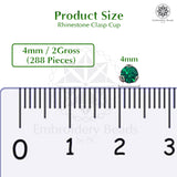 Premium Rhinestone Clasp Cup - 4MM | Emerald