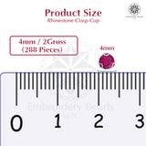 Premium Rhinestone Clasp Cup - 4MM | Red