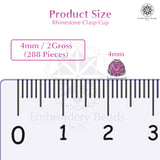 Premium Rhinestone Clasp Cup - 4MM | Rose