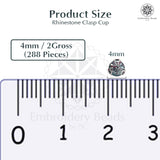 Premium Rhinestone Clasp Cup - 4MM | Black Diamond