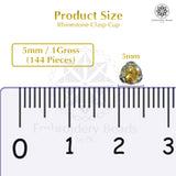 Premium Rhinestone Clasp Cup - 5MM | Golden Amber AB