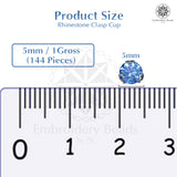 Premium Rhinestone Clasp Cup - 5MM | Sky Blue Diamond