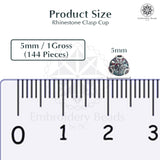 Premium Rhinestone Clasp Cup - 5MM | Black Diamond
