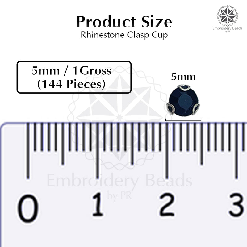 Premium Rhinestone Clasp Cup - 5MM | Black