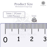 Premium Rhinestone Clasp Cup - 5MM | Silver