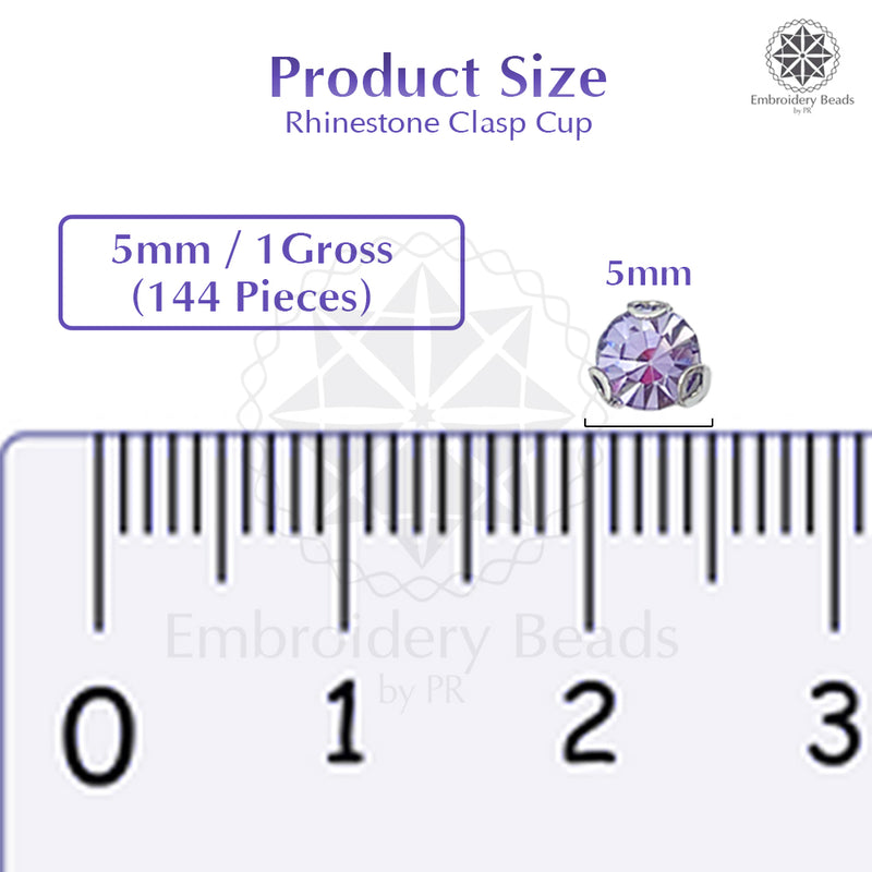 Premium Rhinestone Clasp Cup - 5MM | Lavender