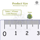 Premium Rhinestone Clasp Cup - 5MM | Light Green