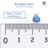 Premium Rhinestone Clasp Cup - 6MM | Sky Blue Diamond