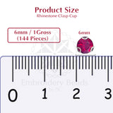 Premium Rhinestone Clasp Cup - 6MM | Red