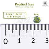 Premium Rhinestone Clasp Cup - 6MM | Light Green