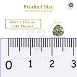 Premium Rhinestone Clasp Cup - 6MM | 	Light Yellow