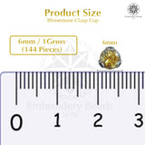 Premium Rhinestone Clasp Cup - 6MM | Golden Amber AB