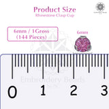 Premium Rhinestone Clasp Cup - 6MM | Rose