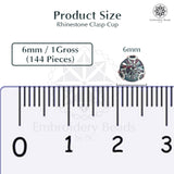 Premium Rhinestone Clasp Cup - 6MM | Black Diamond
