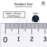 Premium Rhinestone Clasp Cup - 6MM | Black