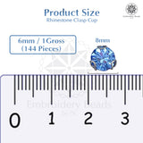 Premium Rhinestone Clasp Cup - 8MM | Sky Blue Diamond