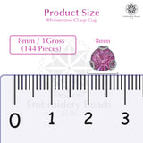 Premium Rhinestone Clasp Cup - 8MM | Rose