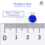 Premium Rhinestone Clasp Cup - 8MM | Royal Blue Diamond