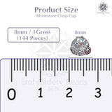 Premium Rhinestone Clasp Cup - 8MM | Silver