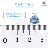 Premium Rhinestone Clasp Cup - 8MM | Aquamarine