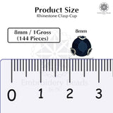Premium Rhinestone Clasp Cup - 8MM | Black