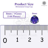 Premium Rhinestone Clasp Cup - 8MM | Purple