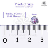 Premium Rhinestone Clasp Cup - 8MM | Lavender