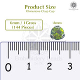 Premium Rhinestone Clasp Cup - 8MM | Light Green