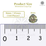 Premium Rhinestone Clasp Cup - 8MM | 	Light Yellow