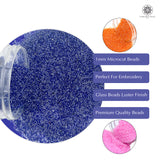 Miyuki Microcut Glass Beads Luster 1mm, Royal Blue+Beby Pink+Orange, 450 Grams