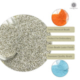 Miyuki Microcut Glass Beads Luster 1mm, Silver+Orange+Sky Blue, 450 Grams