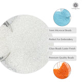Miyuki Microcut Glass Beads Luster 1mm, Sky Blue+Orange+White, 450 Grams