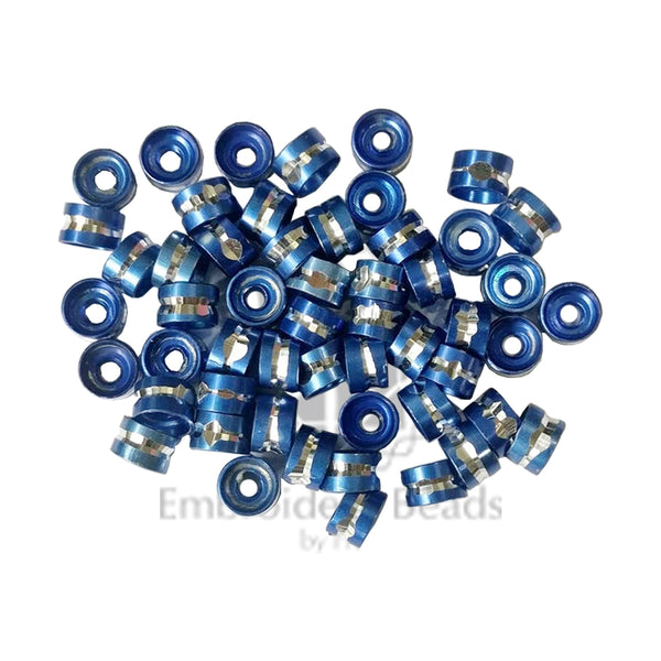 Ring Shape Cylindrical Beads Royal Blue