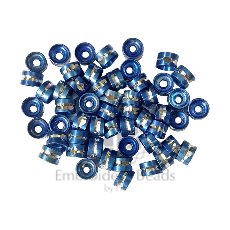 Ring Shape Cylindrical Beads Royal Blue