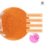 Miyuki Microcut Glass Beads Luster 1mm, Orange+Baby Pink, 200 Grams