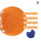 Miyuki Microcut Glass Beads Luster 1mm, Orange+Royal blue, 200 Grams