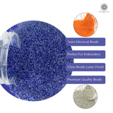 Miyuki Microcut Glass Beads Luster 1mm, Orange+Royal Blue+Silver 450 Grams