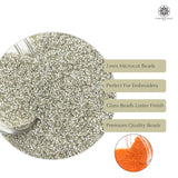 Miyuki Microcut Glass Beads Luster 1mm, Orange+Silver, 200 Grams
