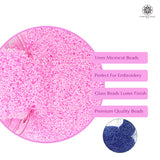 Miyuki Microcut Glass Beads Luster 1mm, Royal blue+Baby pink, 200 Grams