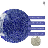 Miyuki Microcut Glass Beads Luster 1mm, Royal blue+Silver, 200 Grams