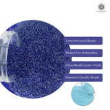 Miyuki Microcut Glass Beads Luster 1mm, Royal blue+Sky blue, 200 Grams