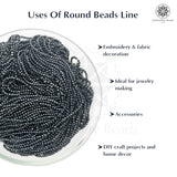 Crystal Bicone Round Beads Line | 2MM | Dark Navy 20 Lines | Per Line Approx 180 Pieces | Total Approx 3600 Pieces