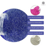 Miyuki Microcut Glass Beads Luster 1mm, Royal Blue+Silver+Rembo Pink, 300 Grams